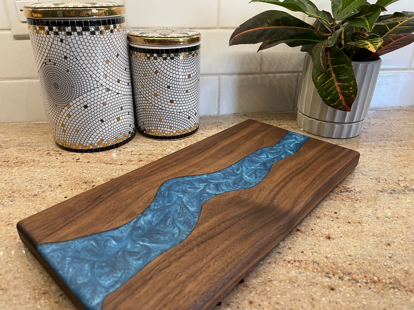 Epoxy River Charcuterie Serving Board | Beautiful Walnut Serving Board | Multiple Sizes Serving Boards | Personalized Wooden Serving Boards