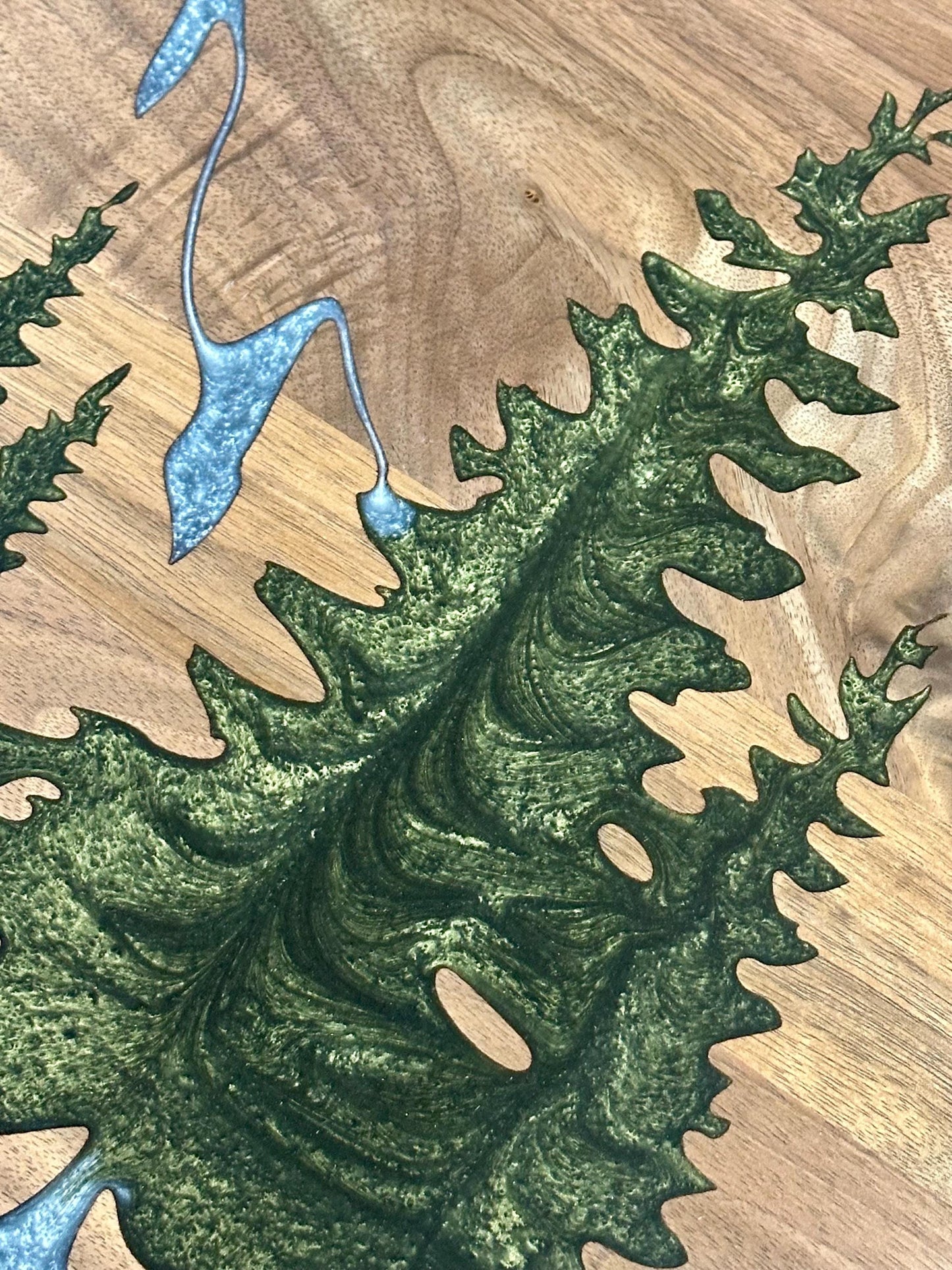 Epoxy Mountain River Walnut Stove Top Cover: Kitchen Noodle Board