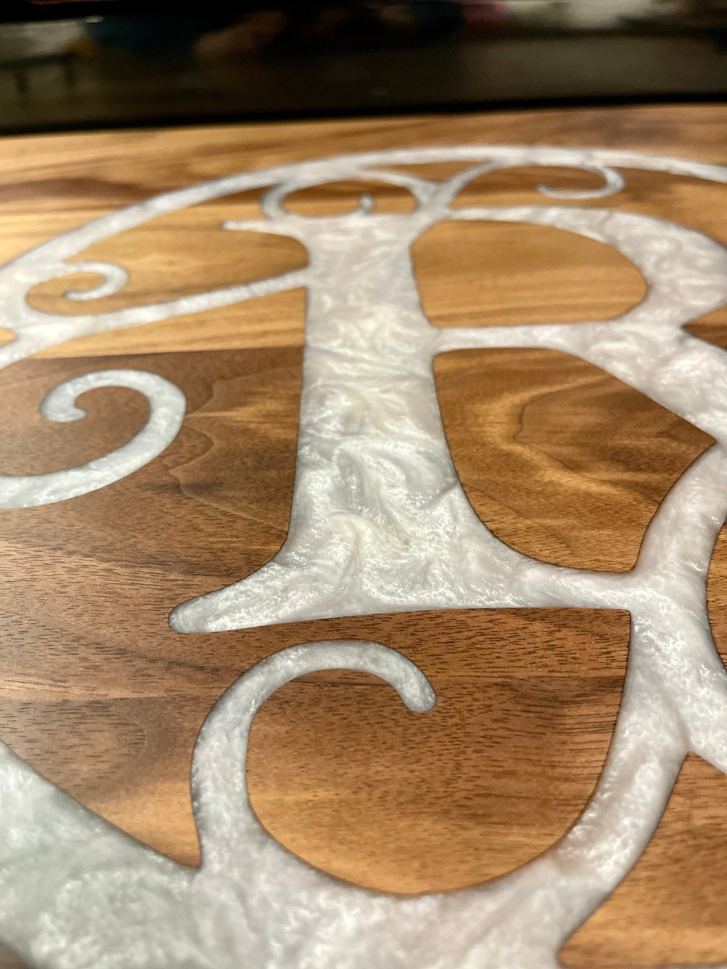 Custom Walnut Stove Top Cover: Personalized Serving Board