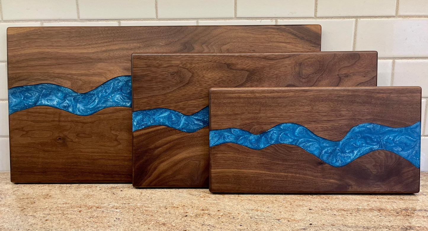 Epoxy River Walnut Charcuterie Board: Personalized Serving Board