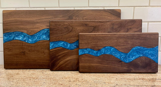 Epoxy River Walnut Charcuterie Board: Personalized Serving Board