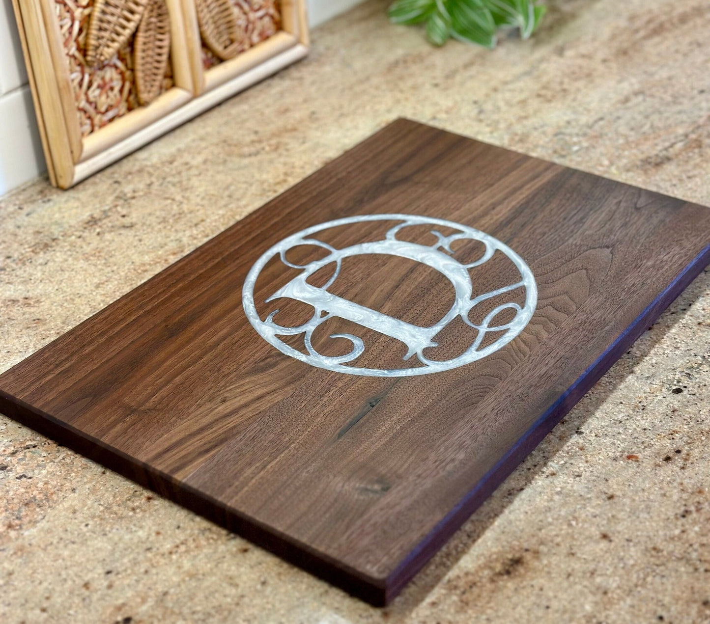 Personalized Walnut Cutting Board with Epoxy | Custom Charcuterie & Serving Board