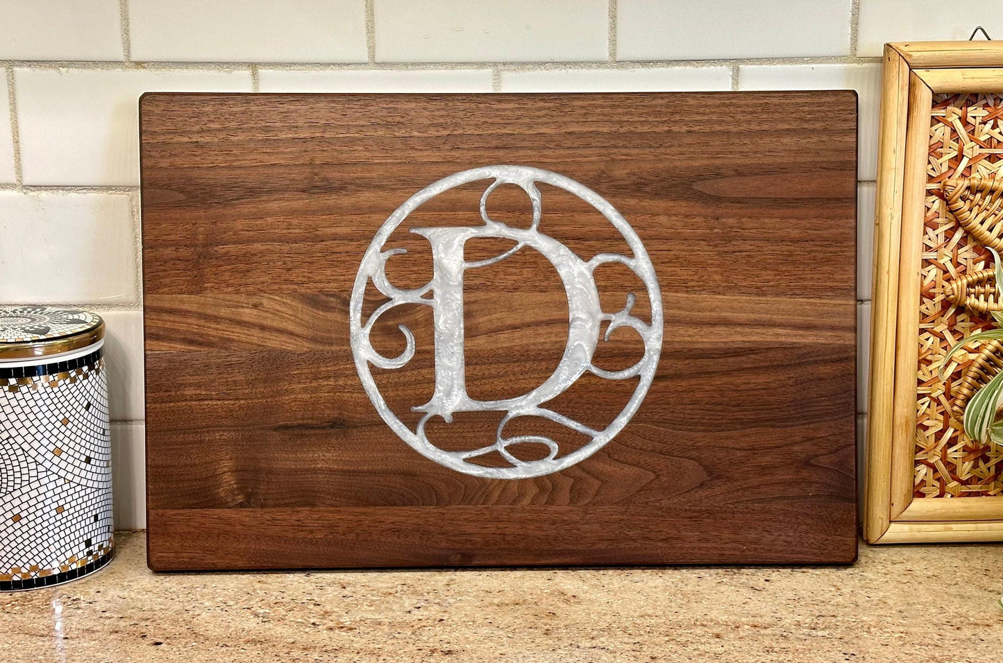 Personalized Walnut Cutting Board with Epoxy | Custom Charcuterie & Serving Board
